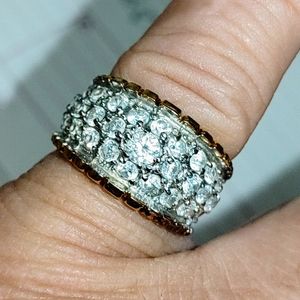 Pave fashion band ring.